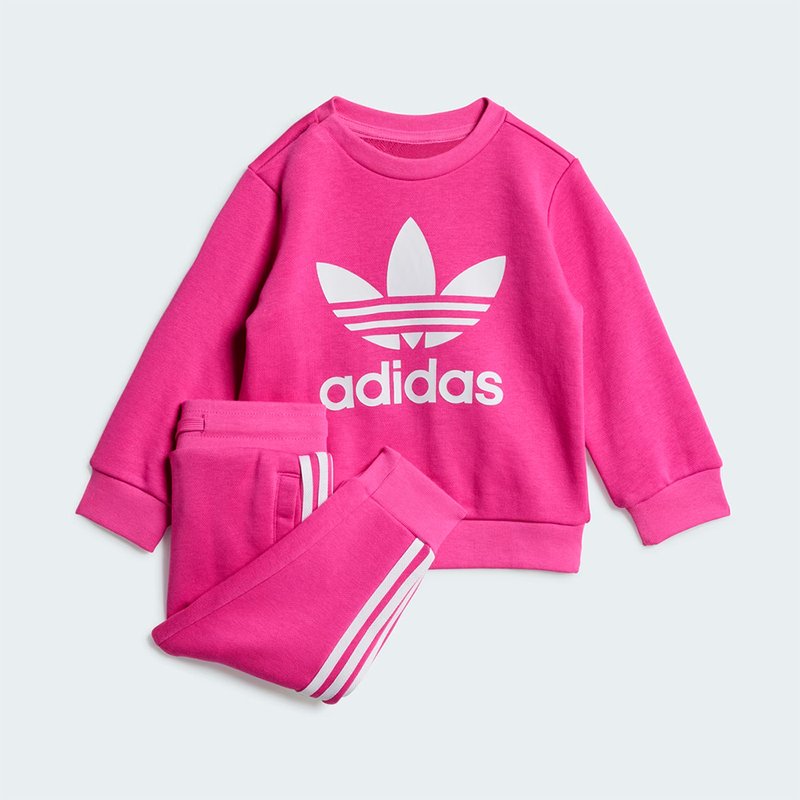 Conjunto de Moletom Adidas Crew Kids Rosa: Conforto P85