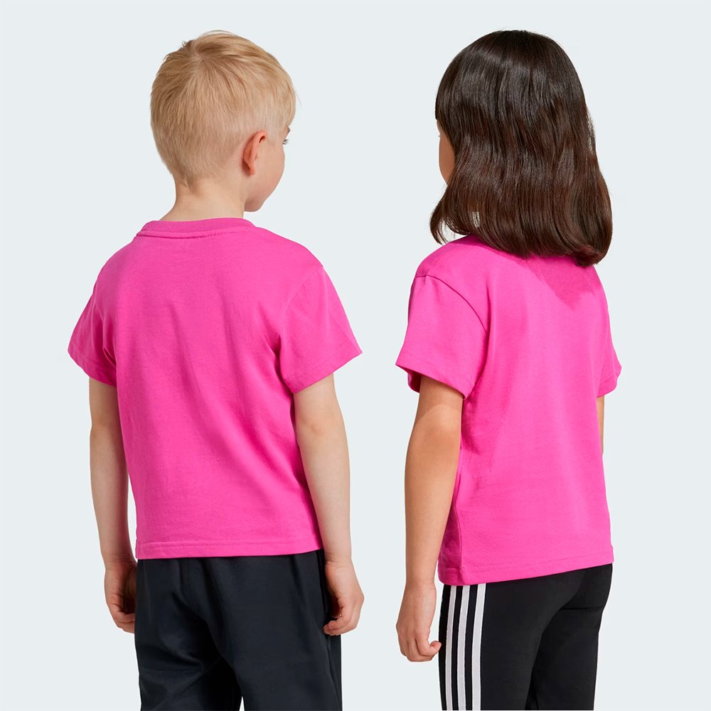 camiseta adidas adicolor trefoil infantil rosa costas
