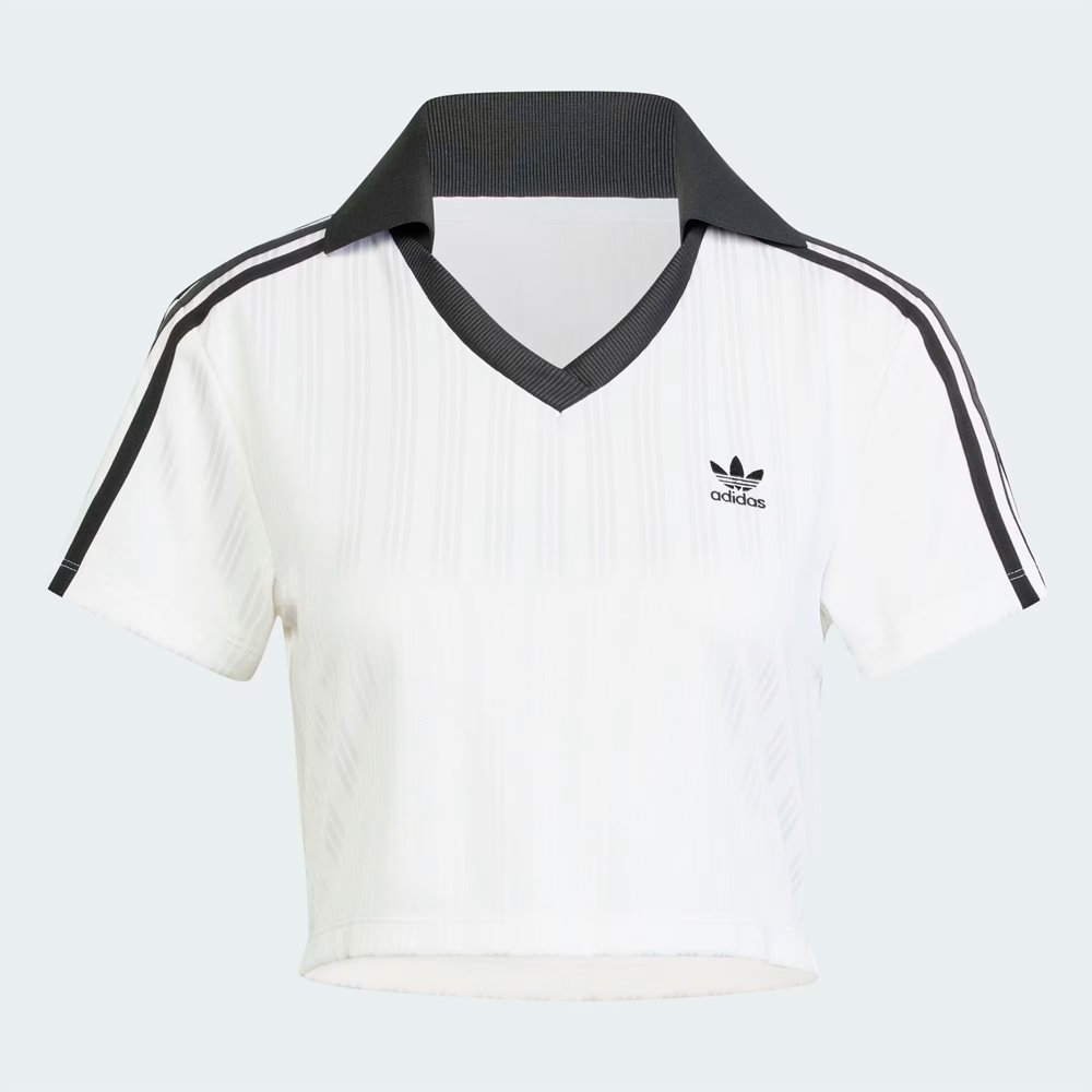 Camisa Adidas Polo Cropped Gola V Adicolor Football Jacquard | P85