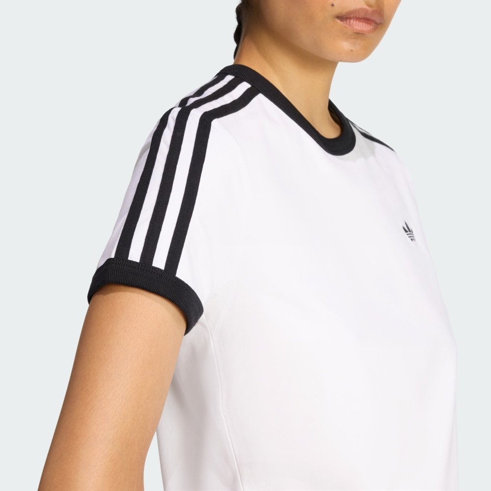 camiseta adidas slim tres listras branca 3