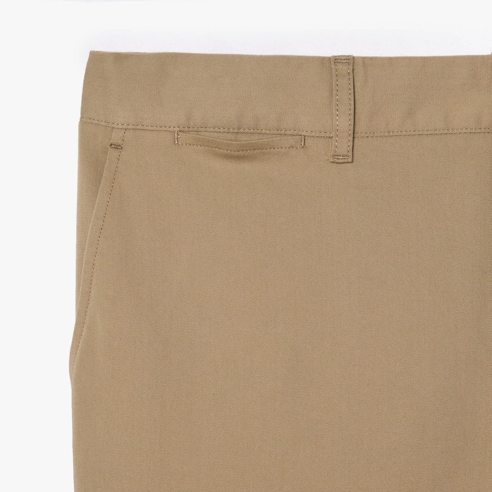 calca lacoste chino gabardine slim bege 2