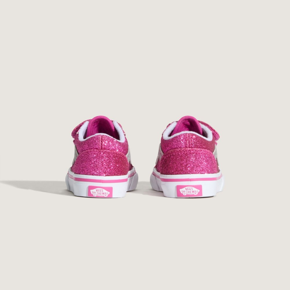 tenis vans old skool kids glitter rasp raspberry pink 3