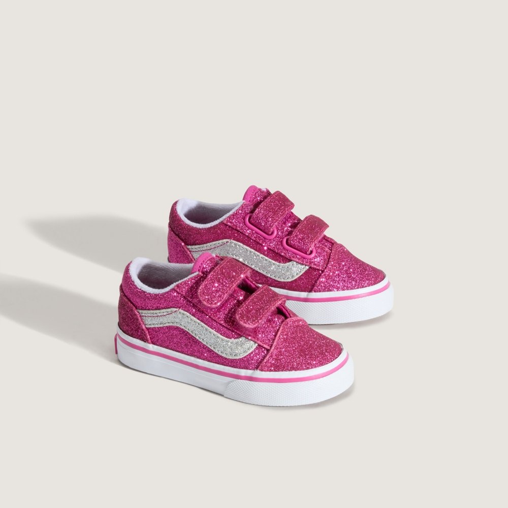 tenis vans old skool kids glitter rasp raspberry pink 2