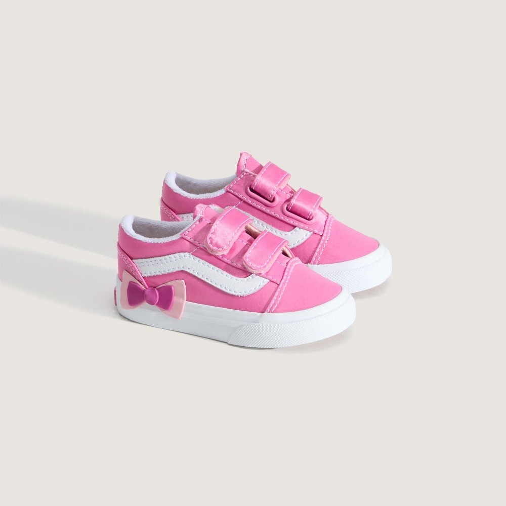 tenis vans old skool v infantil rosa detalhe