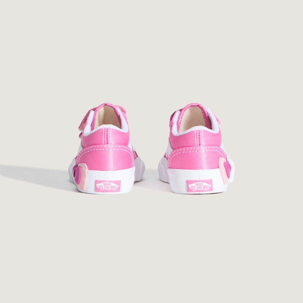 tenis vans old skool v infantil rosa lateral
