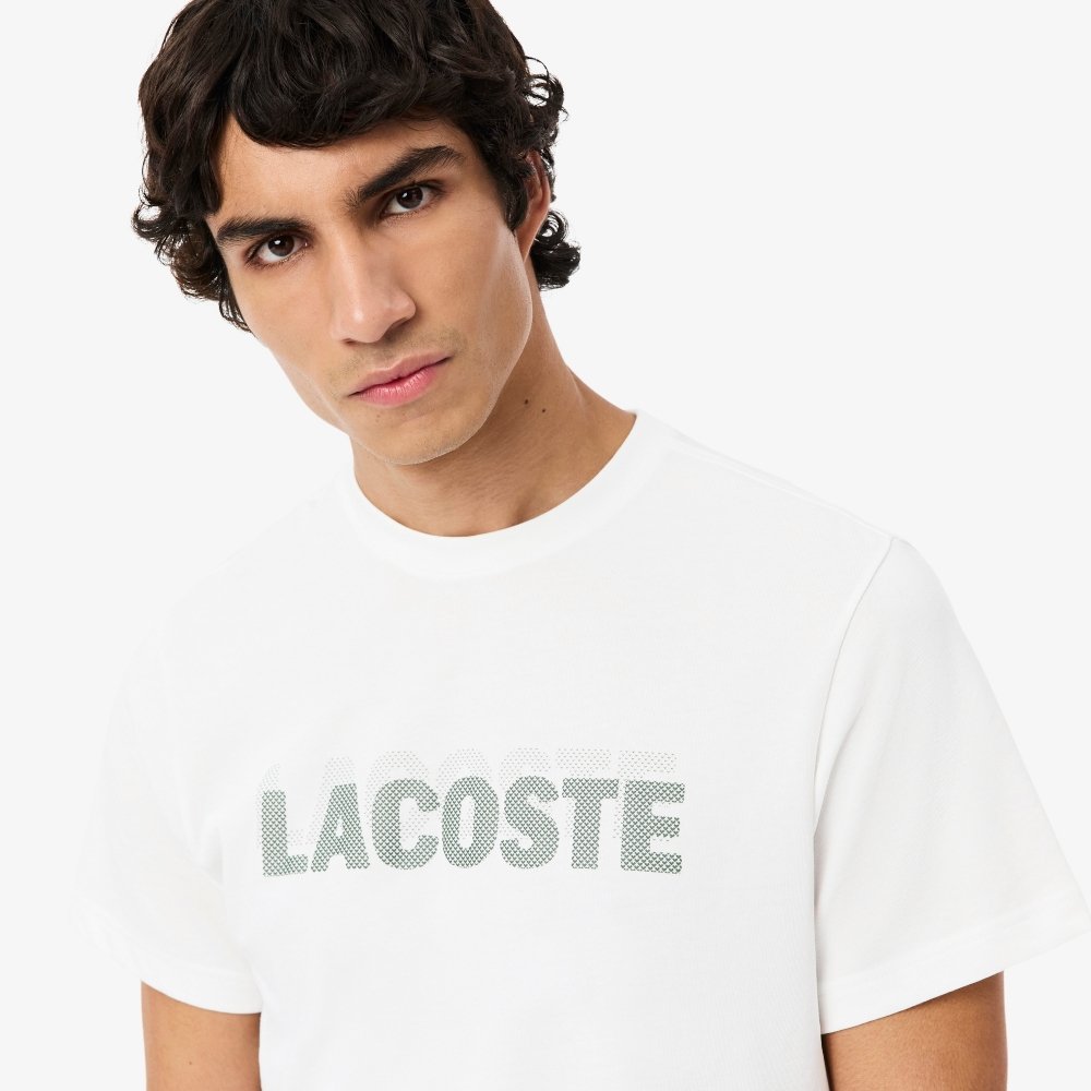 camiseta lacoste esportiva ultra dry estampa grafica branca 2