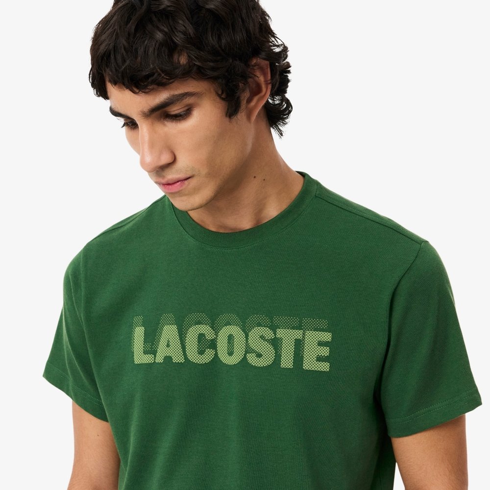camiseta lacoste esportiva ultra dry estampa grafica verde 2