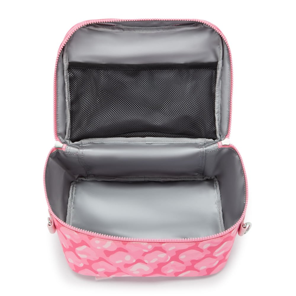 lancheira kipling miyo estampado rosa frente