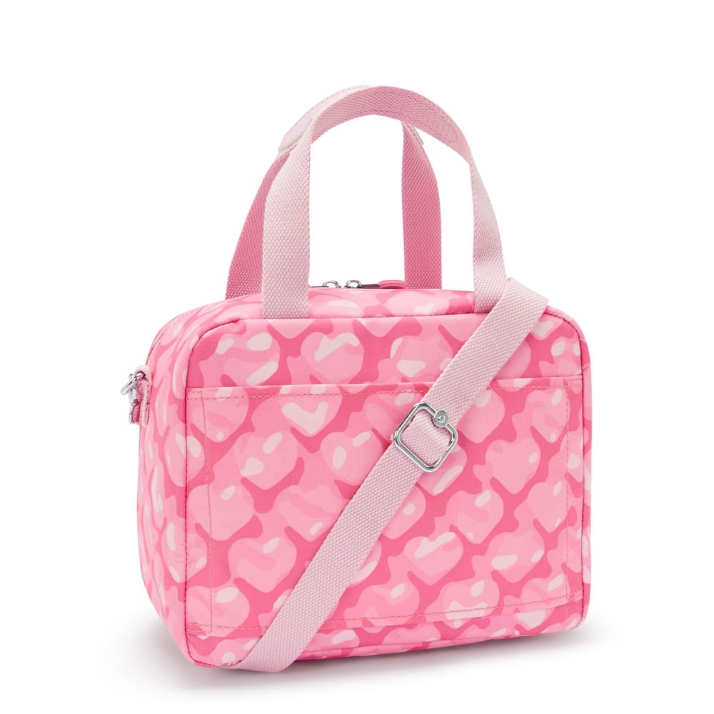 lancheira kipling miyo estampado rosa detalhe