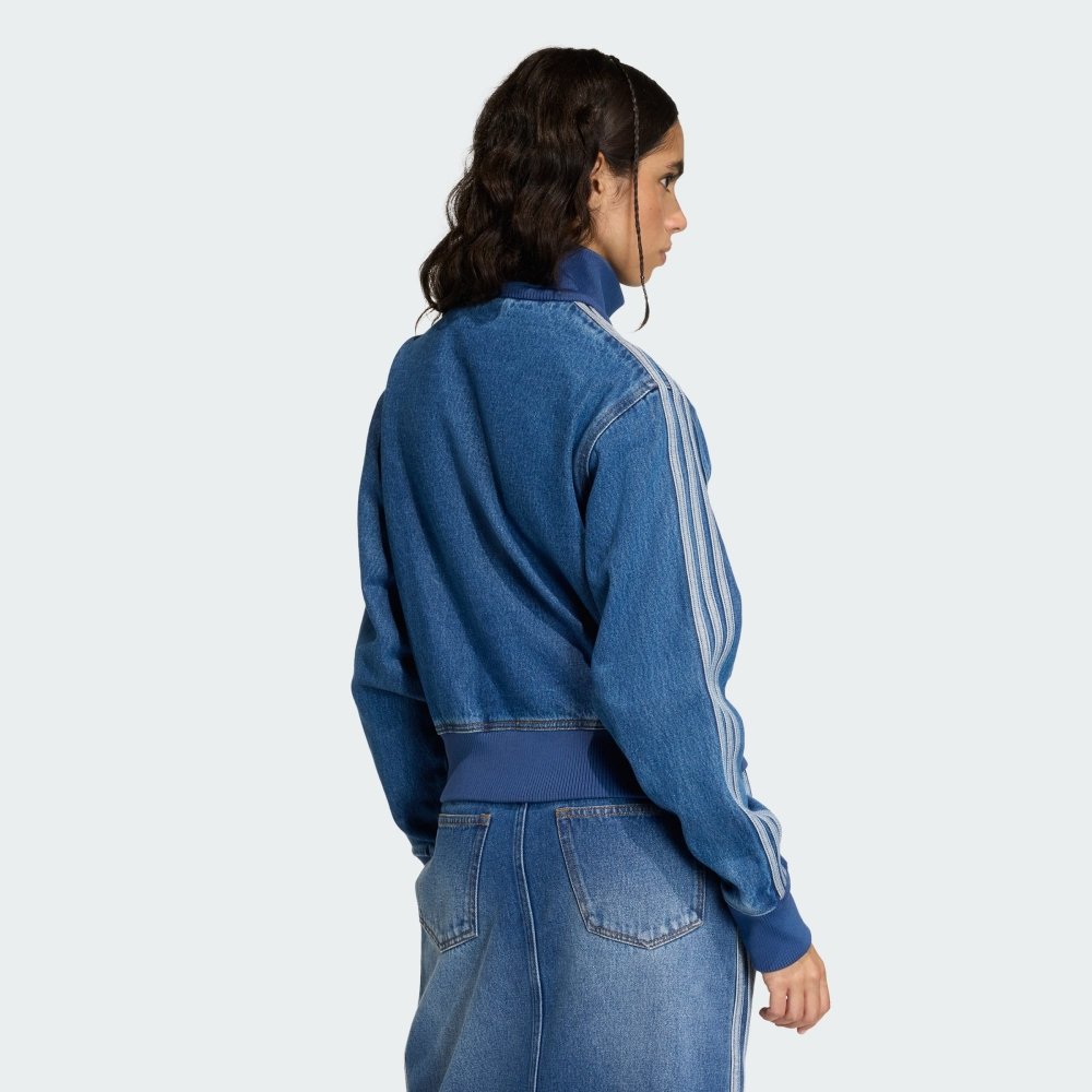jaqueta adidas jeans firebird azul 1