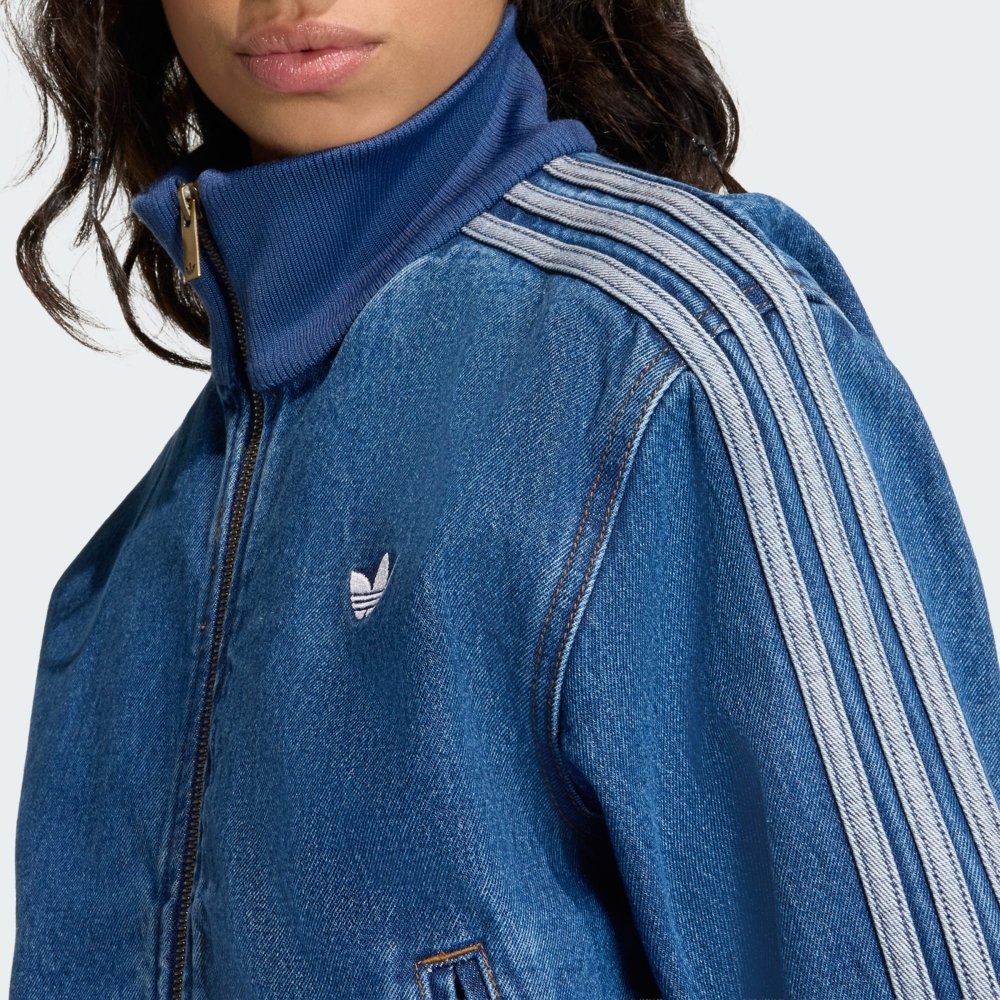 jaqueta adidas jeans firebird azul 2