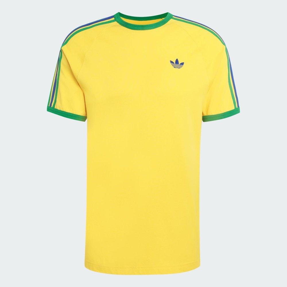 camiseta adidas tres listras amarelo 3