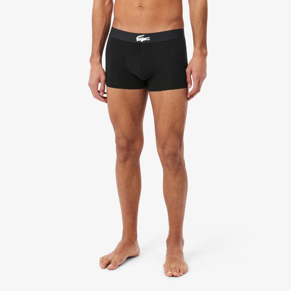 kit 3 cuecas lacoste boxer malha stretch preto 1