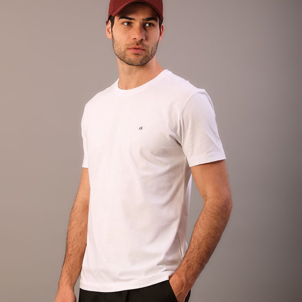 camiseta calvin klein meia malha cksm108 white1
