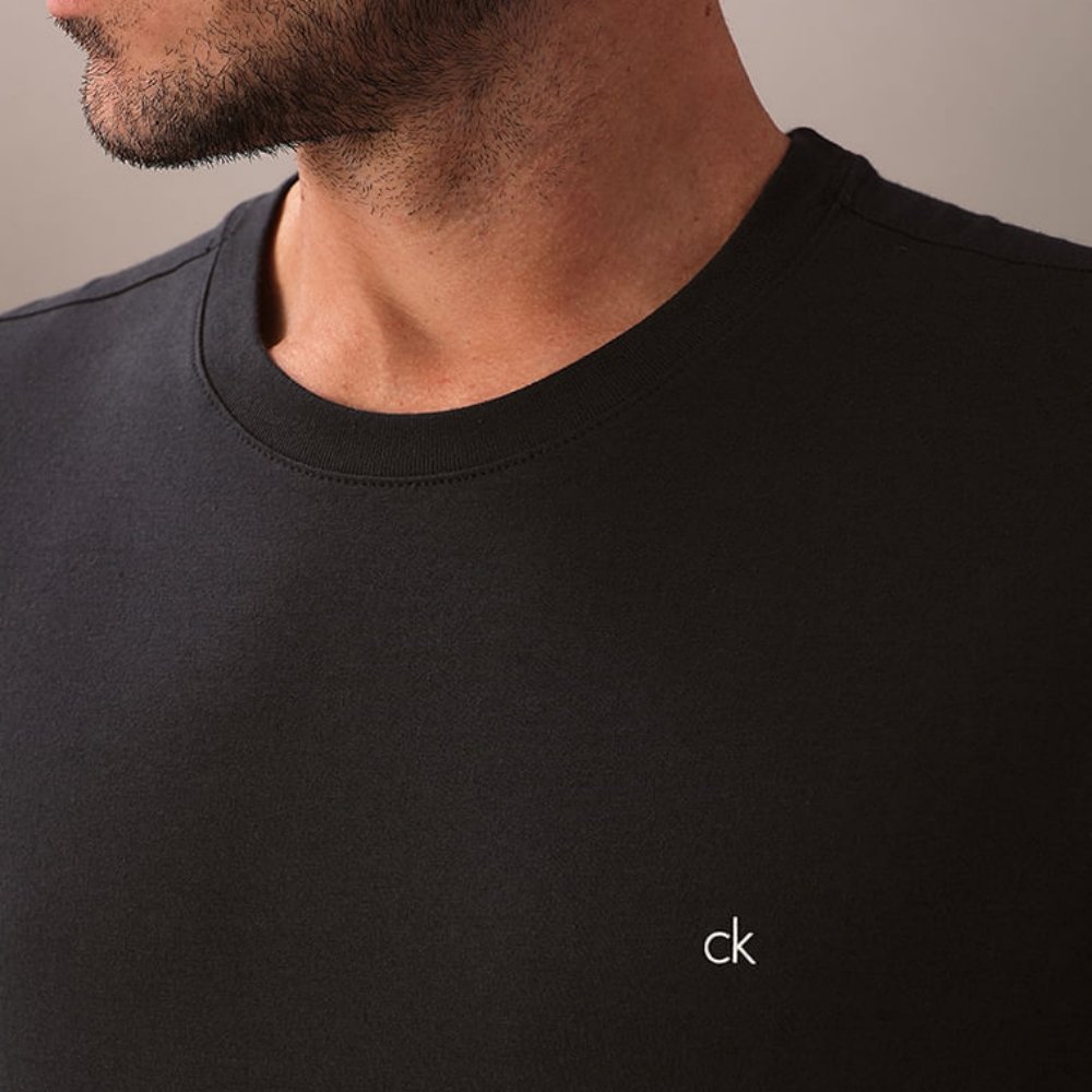 camiseta calvin klein meia malha cksm108 marinho 1