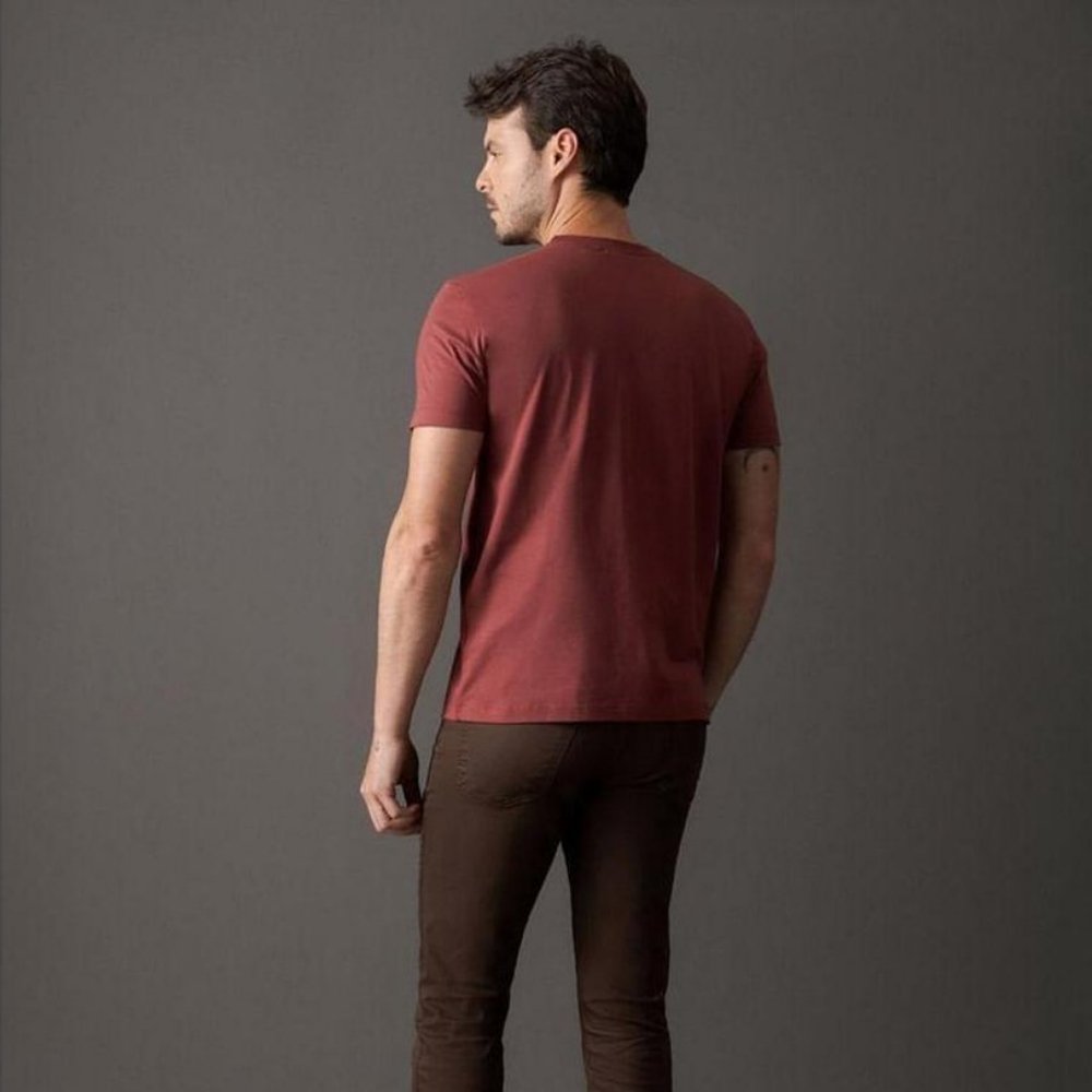 camiseta calvin klein meia malha cksm108 bordo5