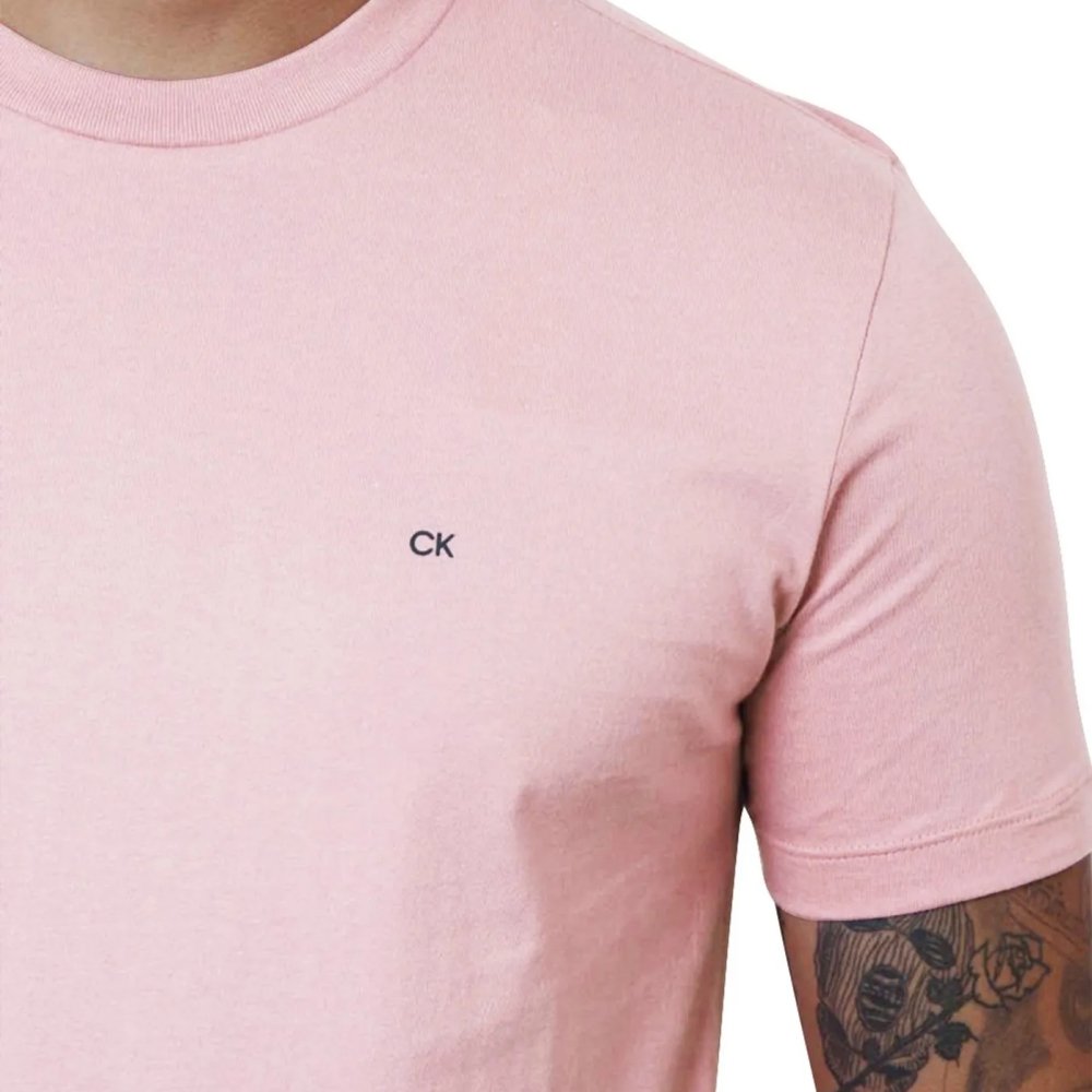 camiseta calvin klein meia malha cksm108 rosa2