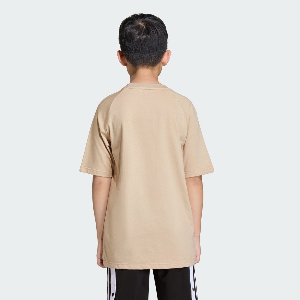 camiseta adidas folgada trefoil bege 3