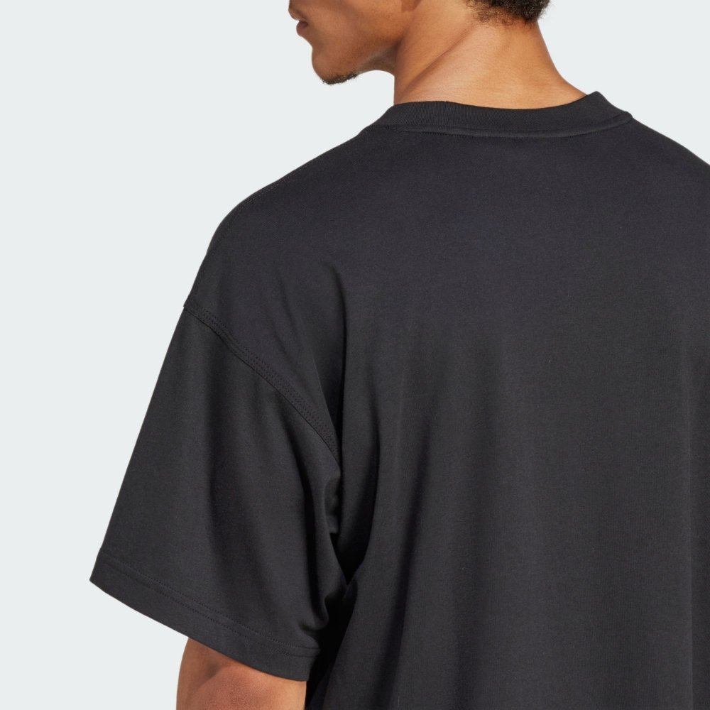camiseta adidas trefoil essentials oversized preta 1