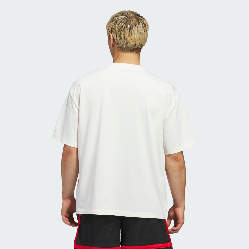 camiseta adidas originals basketball team off white 3