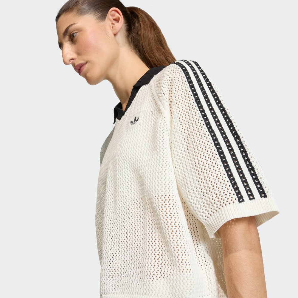 camisa adidas polo croche branca 1