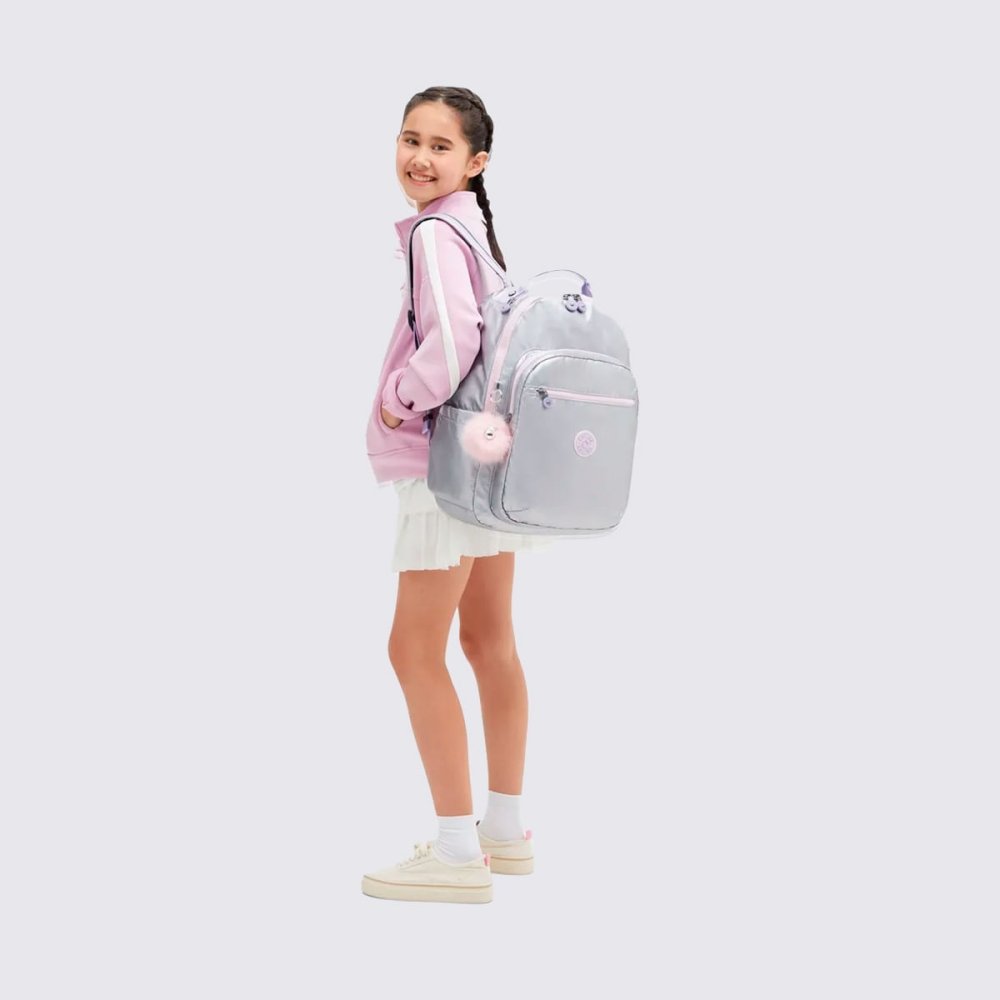 mochila kipling seoul prata 2