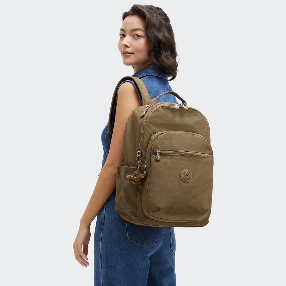 mochila kipling seoul marrom 2