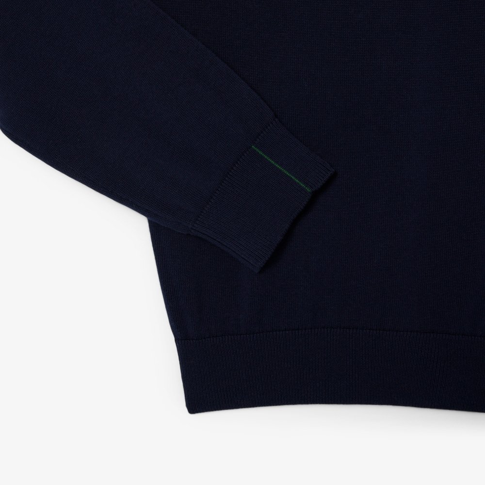 sueter lacoste gola redonda marinho 2