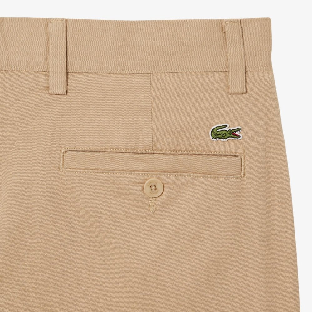 calca lacoste chino sarja slim fit bege 1
