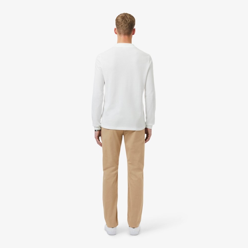 calca lacoste chino sarja slim fit bege 2