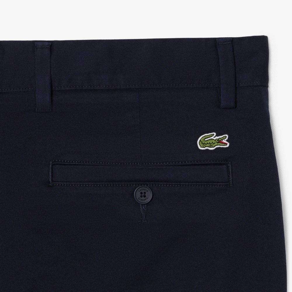 calca lacoste chino sarja slim fit marinho 1