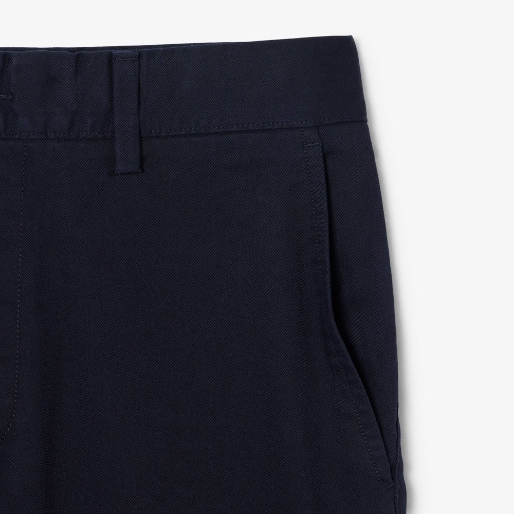 calca lacoste chino sarja slim fit marinho 3