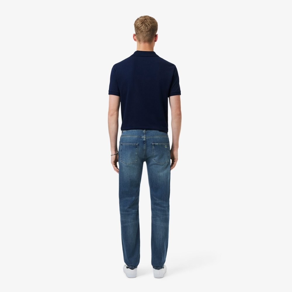 calca lacoste jeans slim fit indigo azul 3