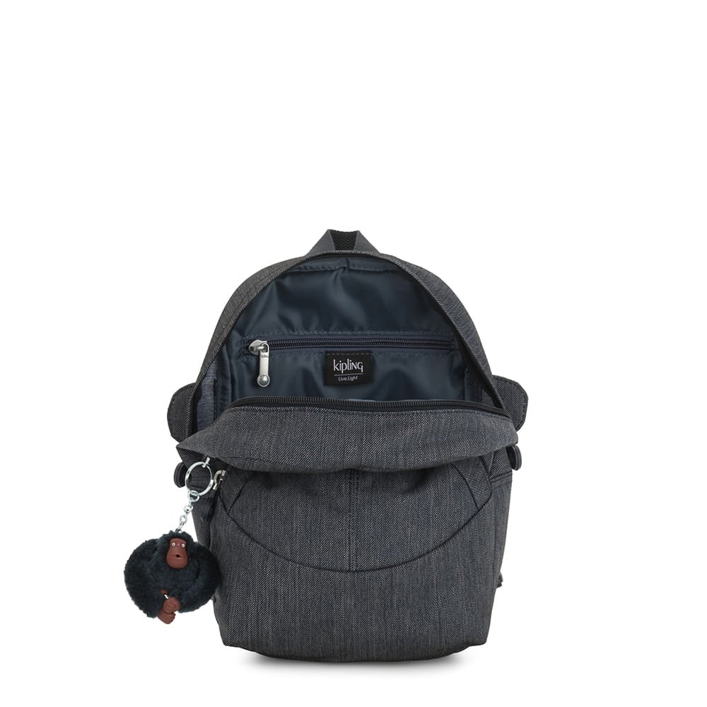 mochila kipling faster cinza 3