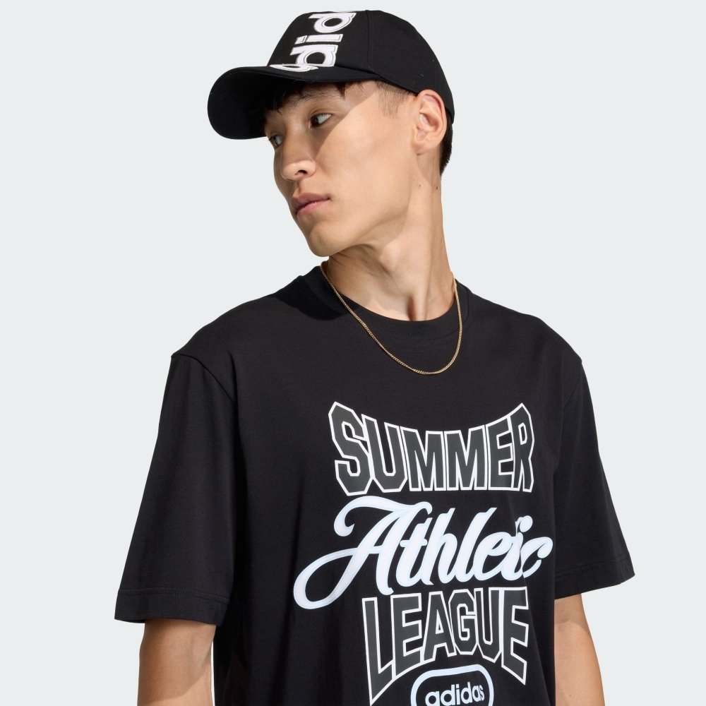camiseta adidas summer league varsity gfx preta 2