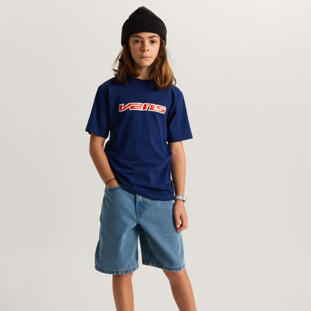 camiseta vans retro speed infantil marinho 1