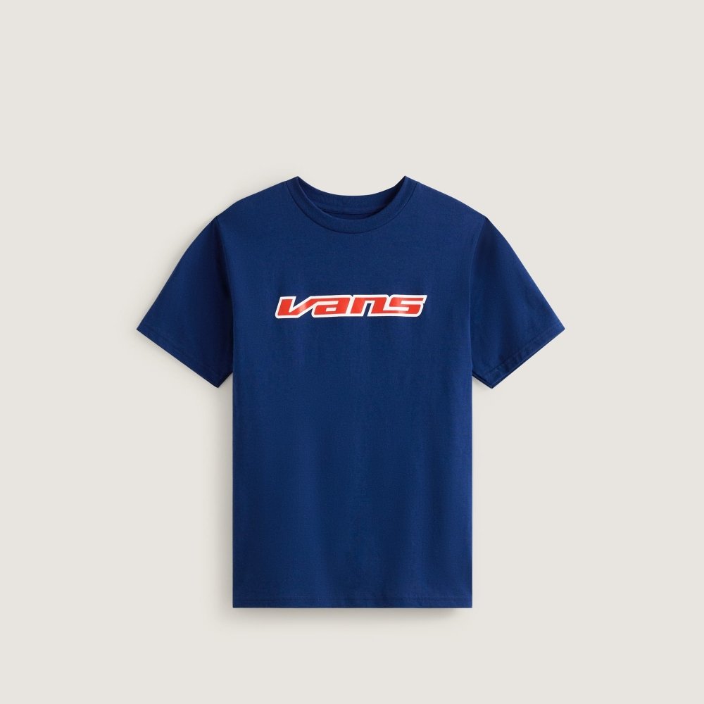 camiseta vans retro speed infantil marinho 3