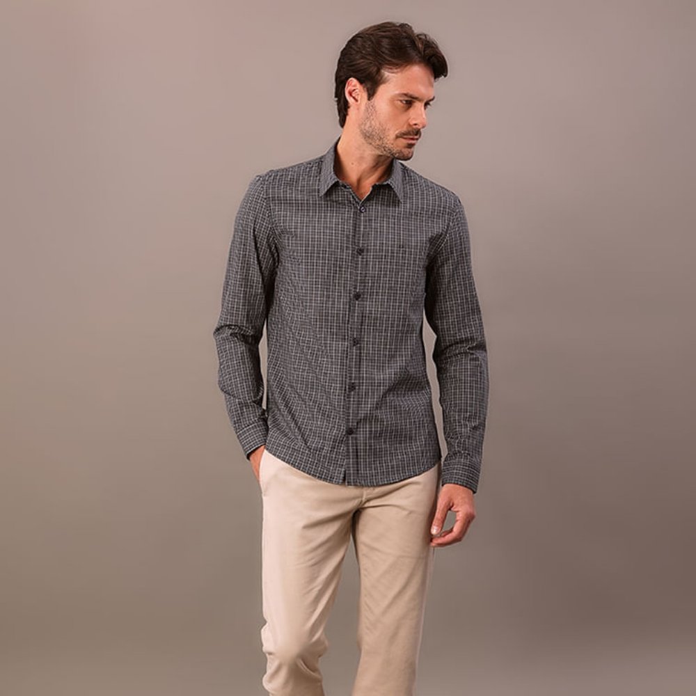 camisa calvin klein slim plaid xadrez 3