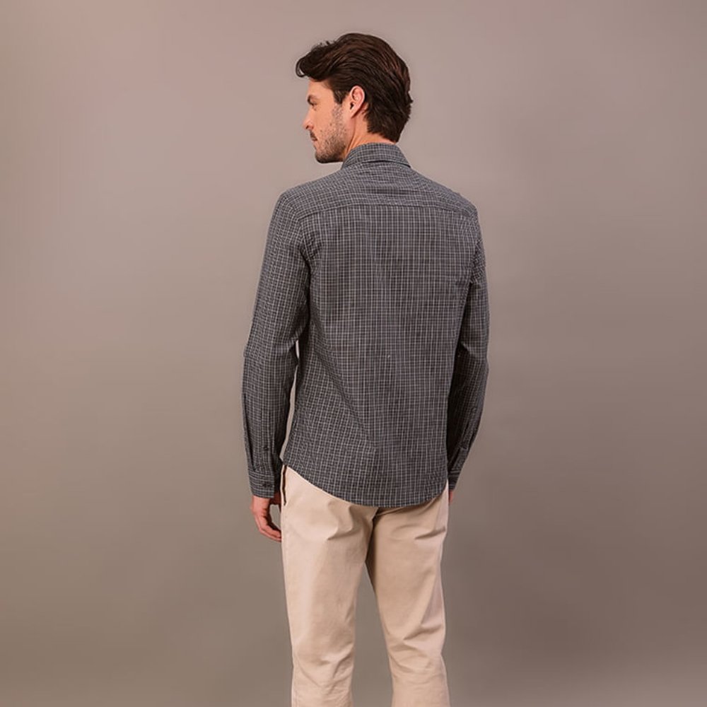 camisa calvin klein slim plaid xadrez 1