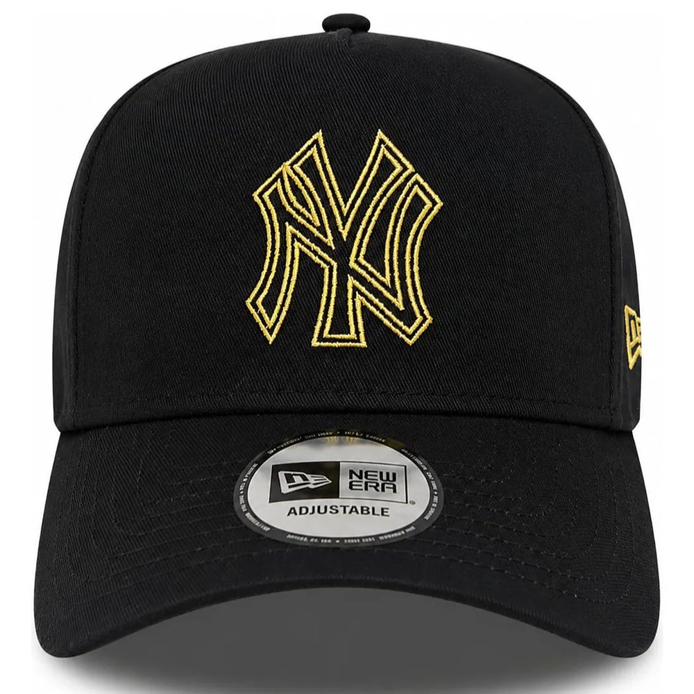 bone new era 9forty aframe new york yankees metallic preto 2